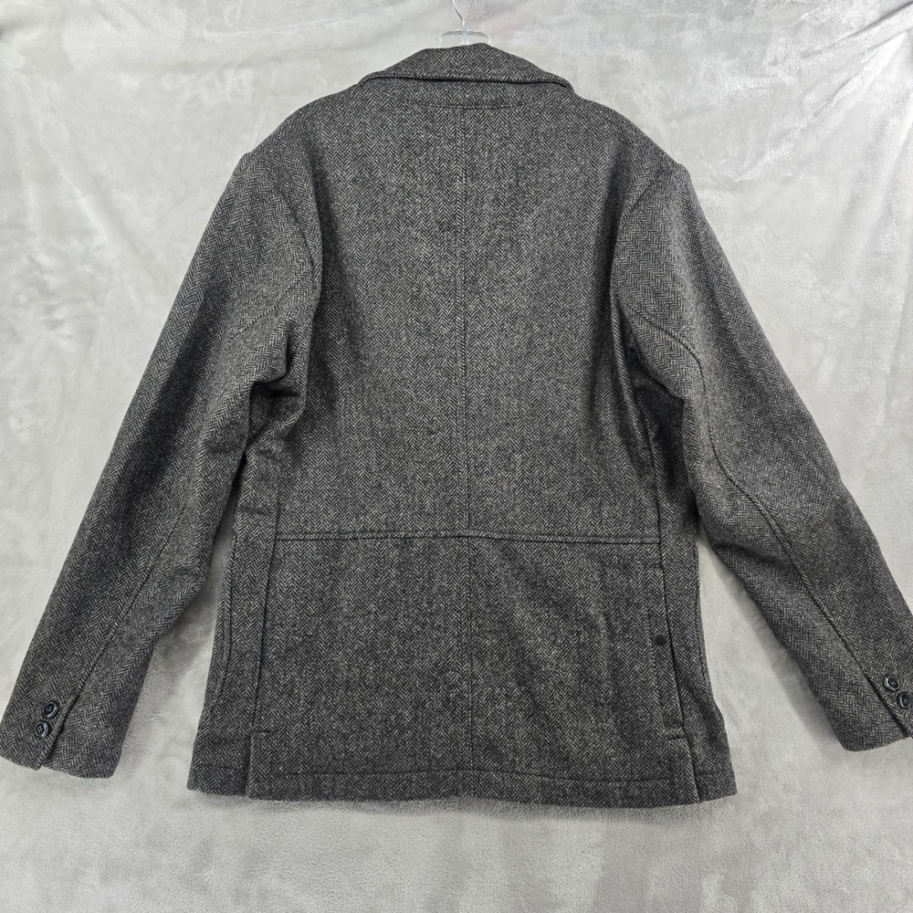 Relwen Size Medium Sweatshirt Trap Blazer Gray Herringbone Wool Jacket NEW - Picture 3 of 8